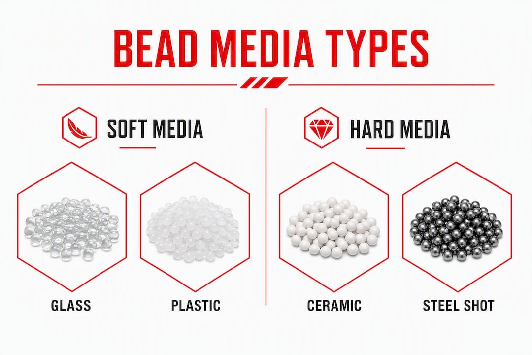 comparing bead blasting media types