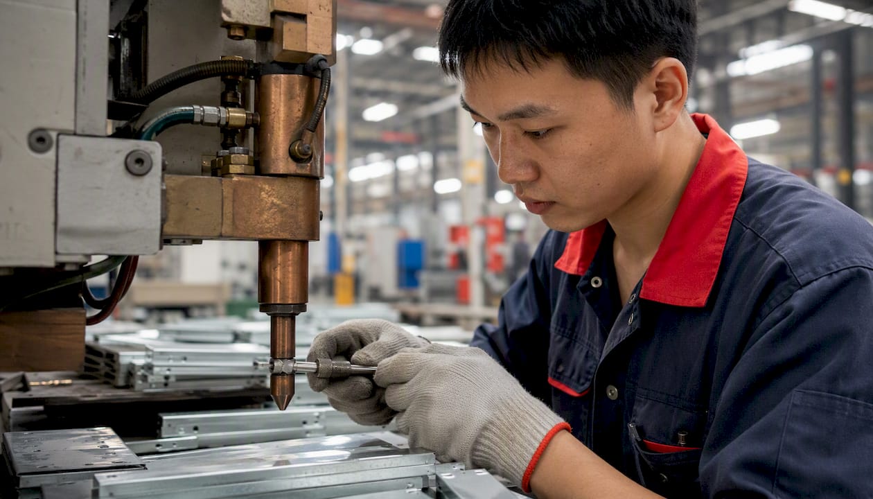 Hands dressing spot welding electrode tip