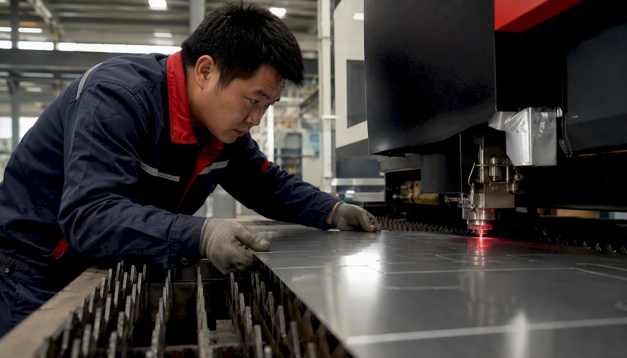 Laser cutting thin sheet metal blank based on sheet metal DFM