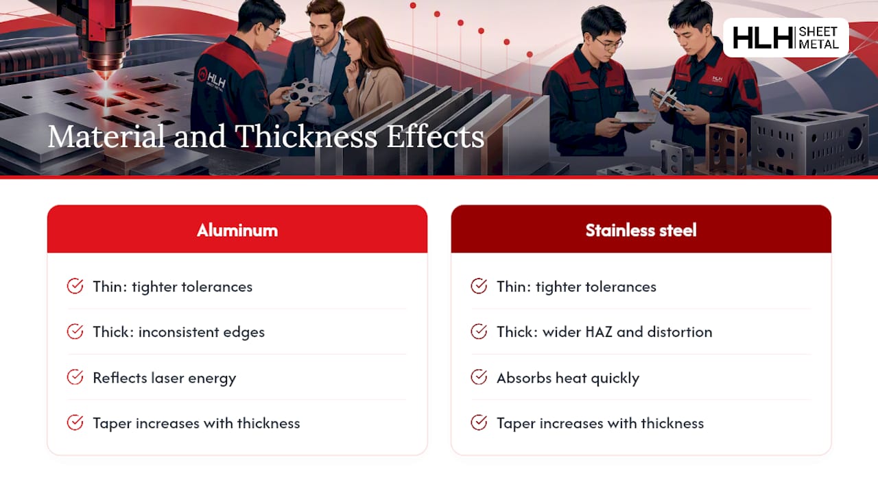 Diagram of material thickness and tolerance effects