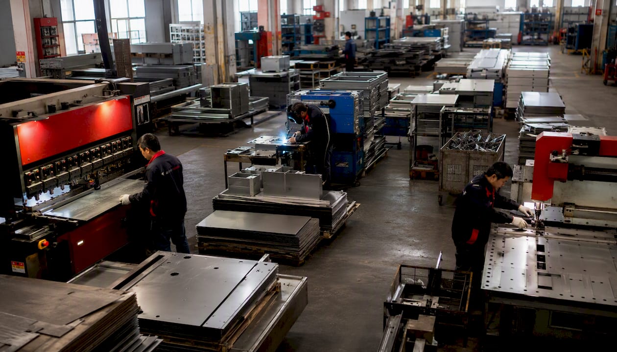 Chinese sheet metal manufacturing cluster workshop