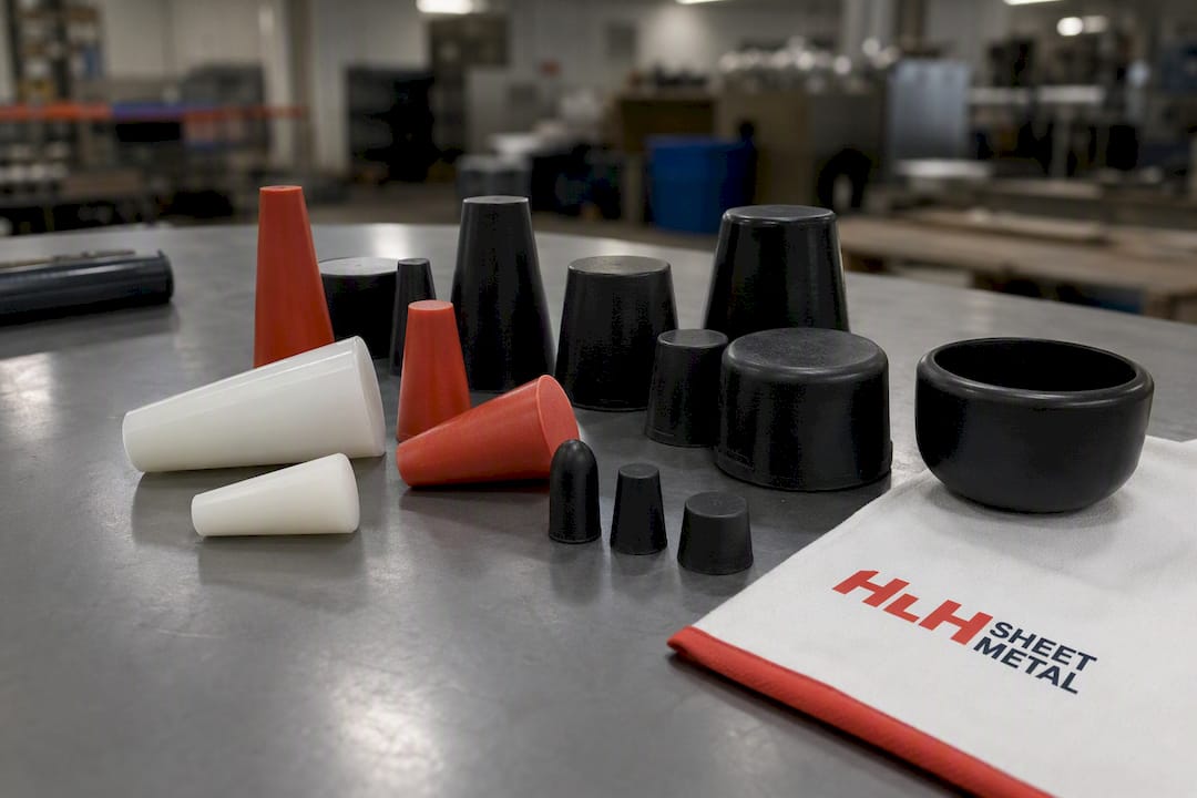 Silicone plugs and caps for powder coat masking