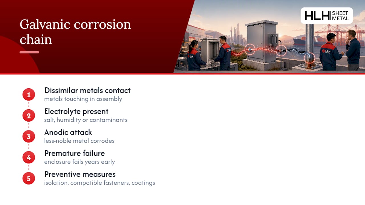 Galvanic corrosion pathway and prevention controls