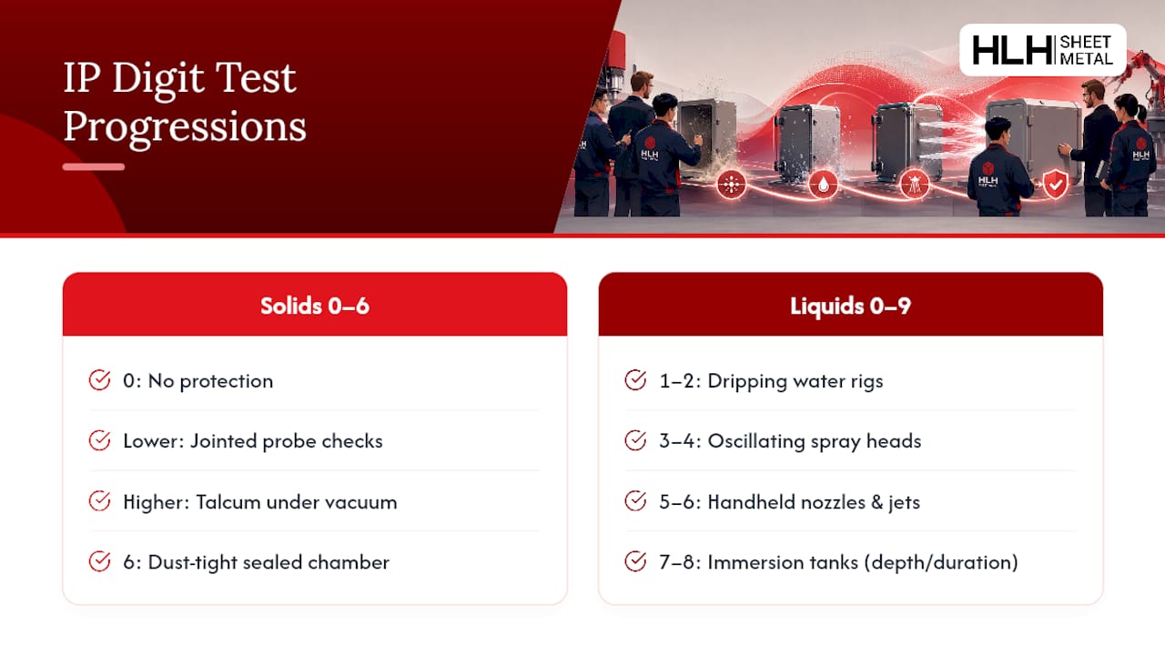 IP solids and liquid test progression