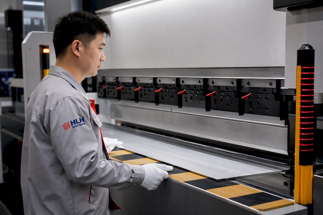 Operator using press brake safety controls
