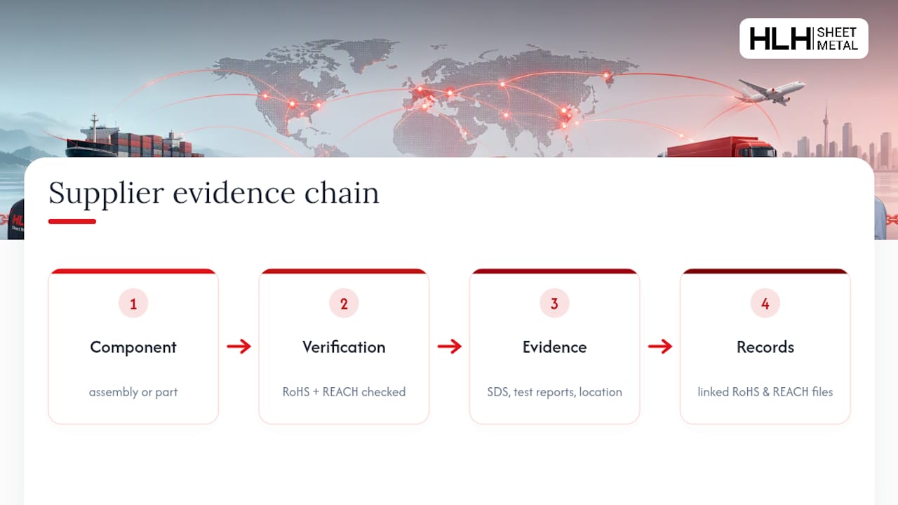 Supplier evidence chain for RoHS and REACH Compliance