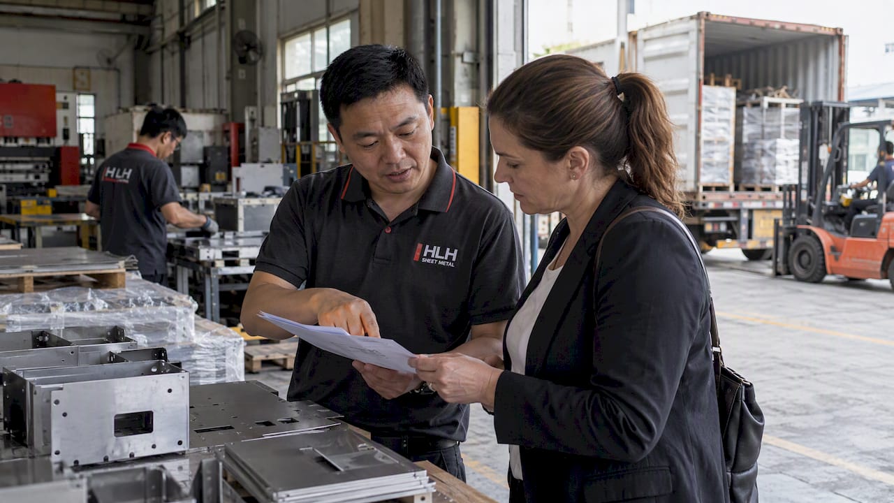 Factory engineer and client review fabrication costs