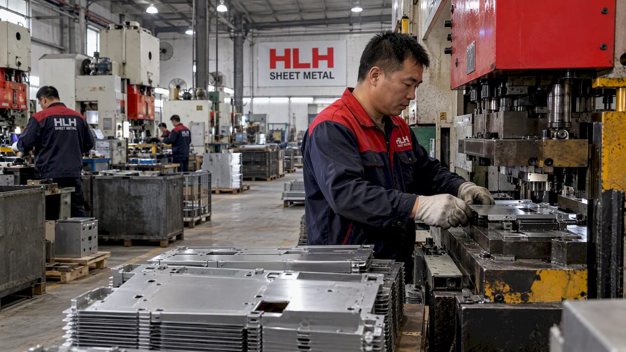 Chinese operator working on a high-volume press line - Chinese Metal Fabricators