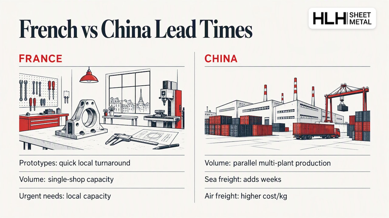 France and China fabrication timeline stages