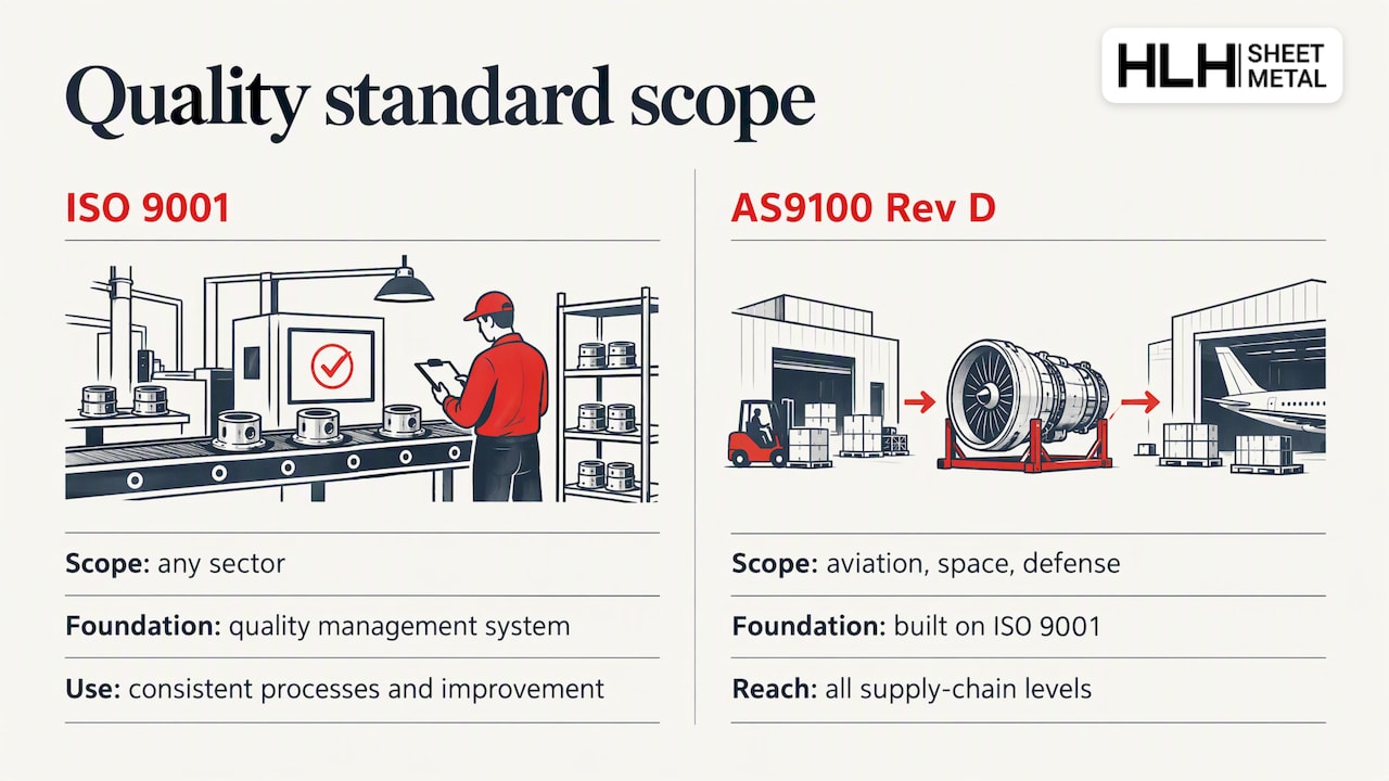 ISO 9001 and AS9100 scope comparison - ISO 9001 vs AS9100