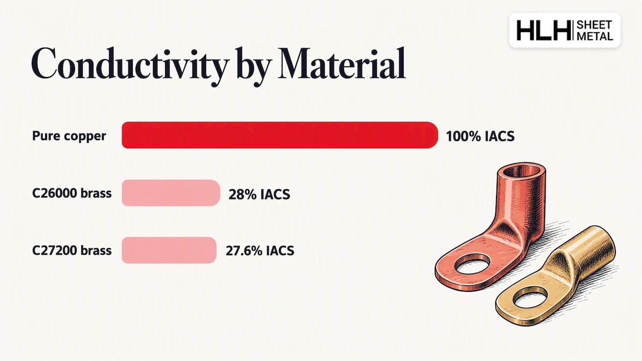Brass vs Copper - IACS conductivity comparison for copper and brass