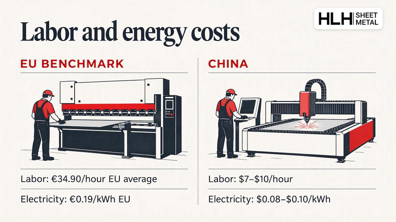 Labor and electricity cost figures by region