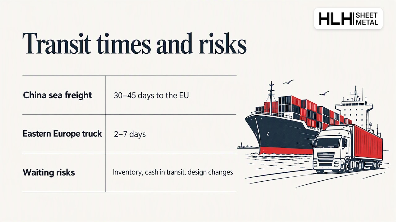 Sea and truck transit times and cost risks