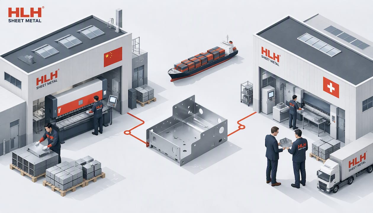 Isometric comparison of two fabrication sourcing routes